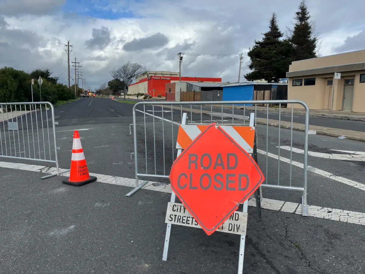 Road closures remain in place after fire damages Carlson Boulevard storage facility