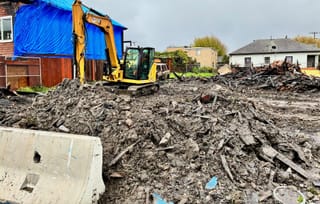 Debris from one of Richmond's oldest hotels removed