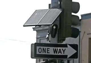 A Flock Safety automated license plate reader 