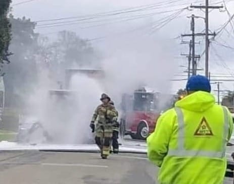 Richmond firefighters respond to 31st Street garbage truck fire